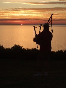 Piping down of the sun.